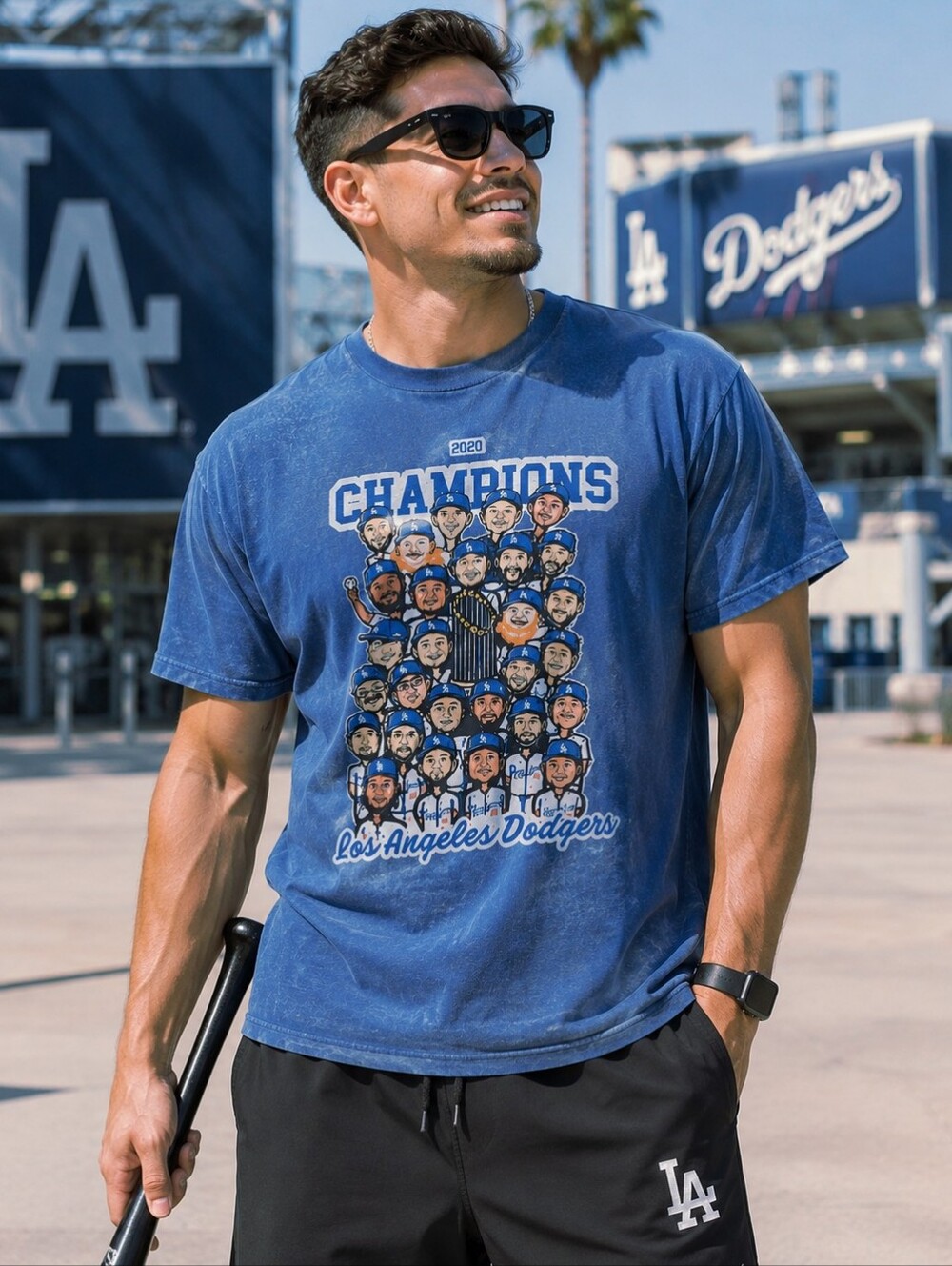 LA Dodgers 2020 World Series Champions Tee 2XL MLB Graphic Shirt